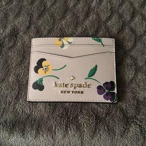 Kate Spade Floral Card Holder - Cream, Yellow, Black, Purple
